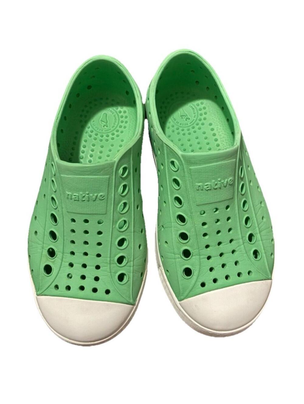 Native Kids Boys Girls Size C9 Green Slip-On Water Shoes
